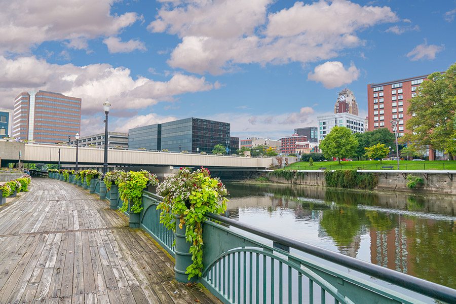 Contact - City Skyline in Michigan along the Grand River